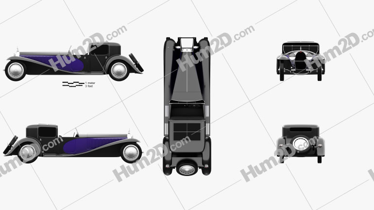 Bugatti Royale (Type 41) 1927 car clipart