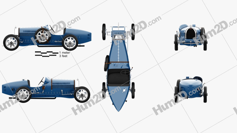 Bugatti Type 35 1924 Vintage Racing Car Blueprint