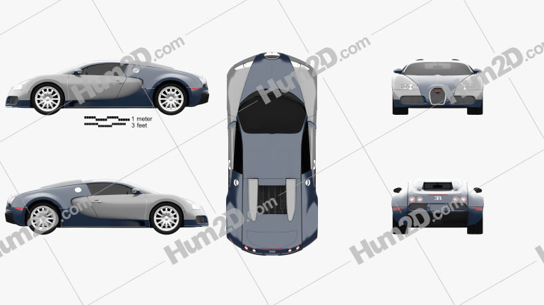 Bugatti Veyron 2005 Blueprint