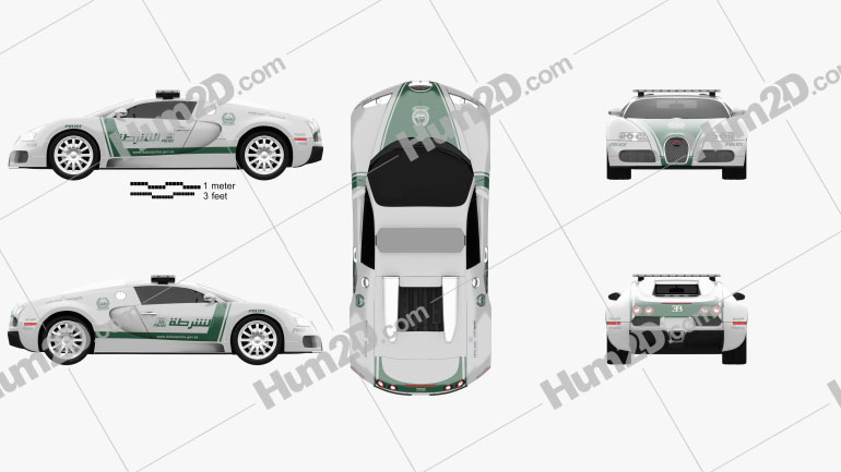 Bugatti Veyron Polizei Dubai 2014 car clipart