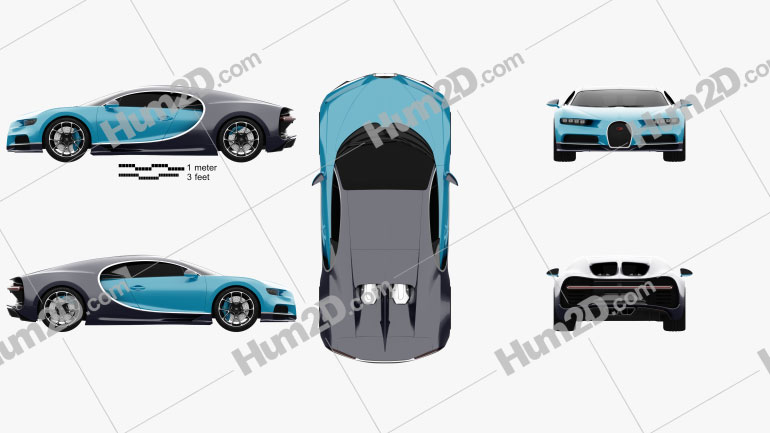 Bugatti Chiron 2017 car clipart