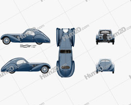 Bugatti Type 57SC Atlantic mit HD Innenraum 1936 car clipart