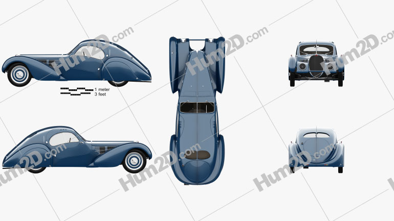 Bugatti Type 57SC Atlantic mit HD Innenraum 1936 car clipart