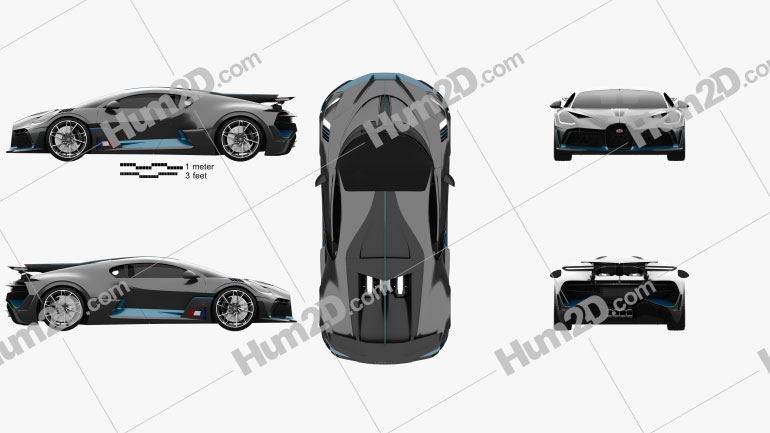 Bugatti Divo 2019 Blueprint