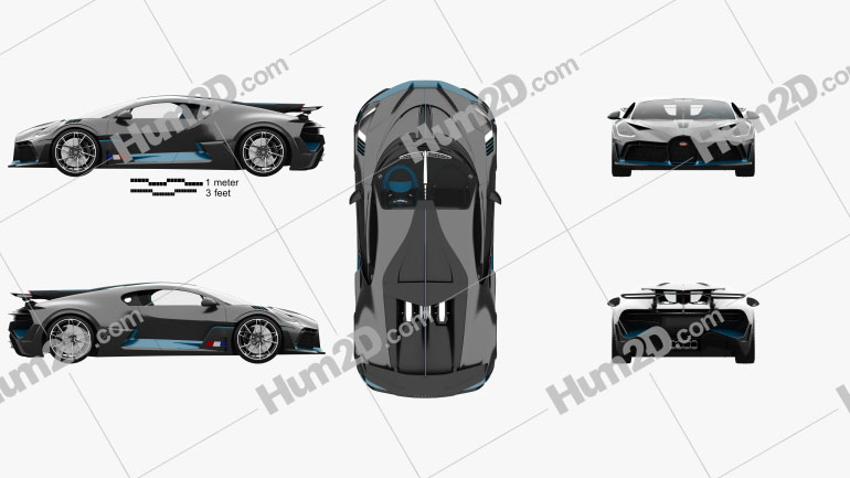 Bugatti Divo with HQ interior 2019 car clipart