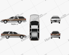 Buick Roadmaster wagon 1991 car clipart