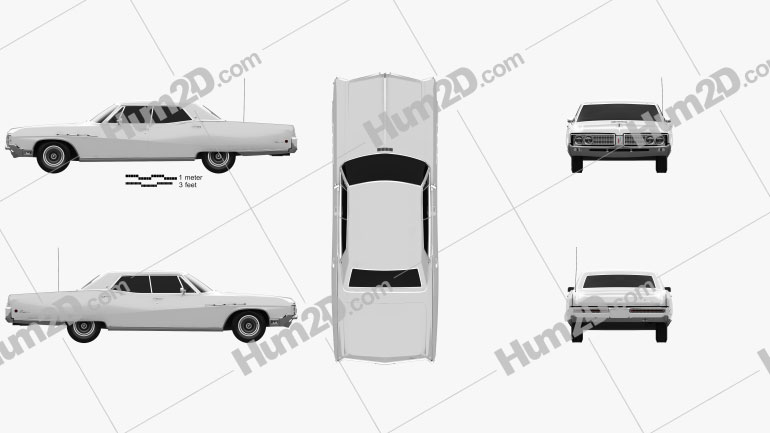 Buick Electra 225 de 4 portas hardtop 1968 Blueprint