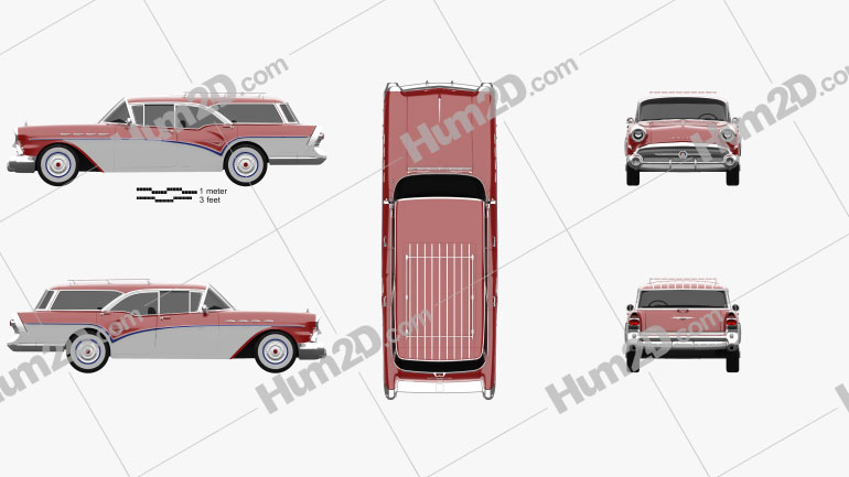 Buick Century Caballero wagon 1957 PNG Clipart