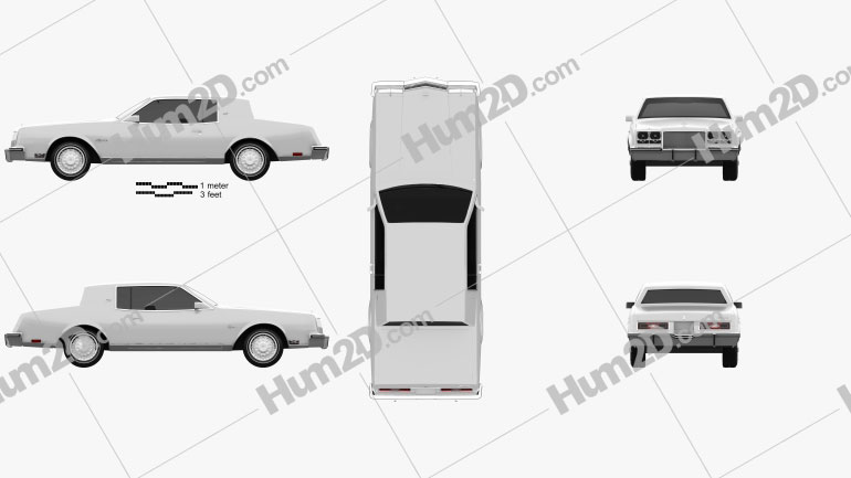 Buick Riviera 1980 car clipart