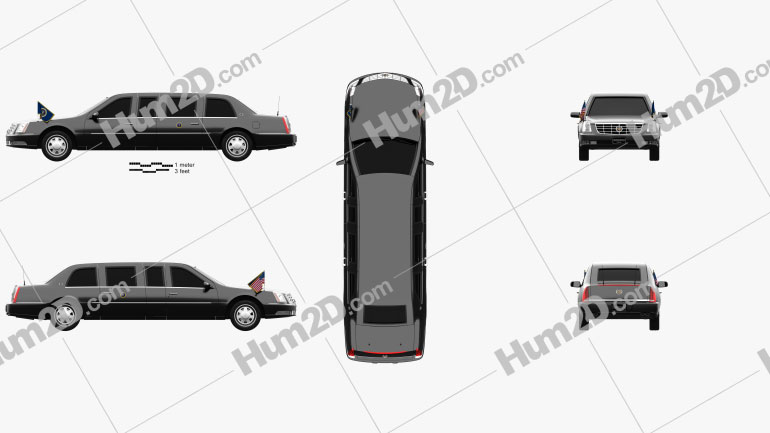 Cadillac DTS Limousine 2005 car clipart