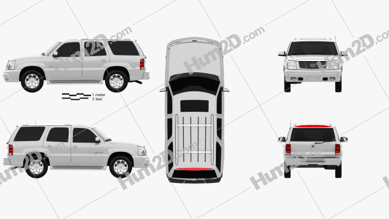 Cadillac Escalade 2002 Clipart and Blueprint - Download Vehicles Clip ...