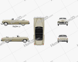 Cadillac 62 convertible 1949 car clipart