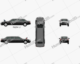 Cadillac US Presidential State Car com interior HQ 2017 car clipart