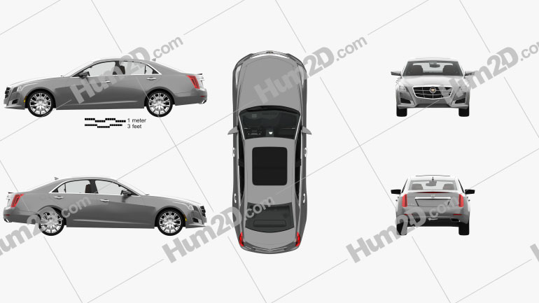 Cadillac CTS with HQ interior 2014 car clipart