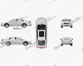 Cadillac XTS with HQ interior 2013 car clipart