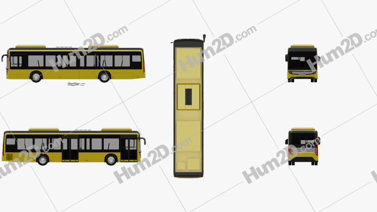 Caetano e-City Gold Bus 2016 Blueprint