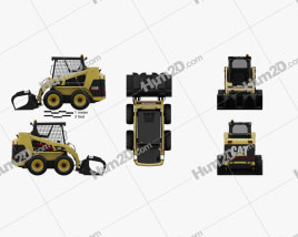 Caterpillar 226B Skid Steer Loader 2014 Tractor clipart