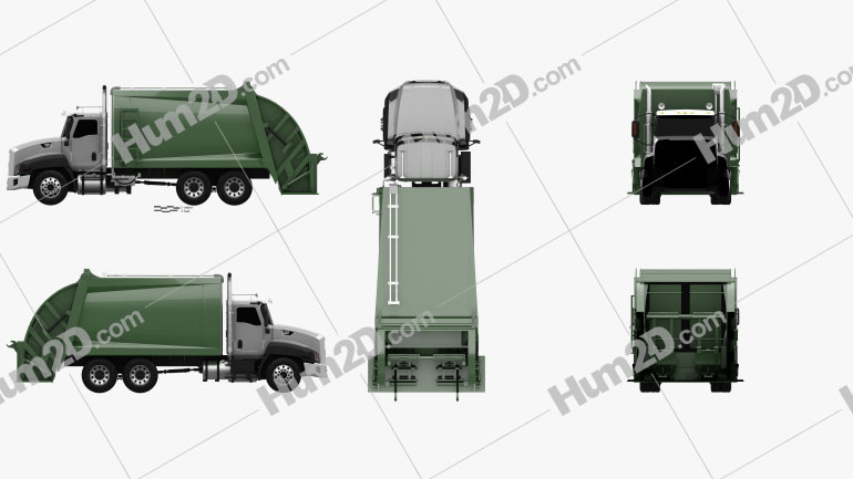 Caterpillar CT660 Rolloffcon Garbage Truck 2011 PNG Clipart