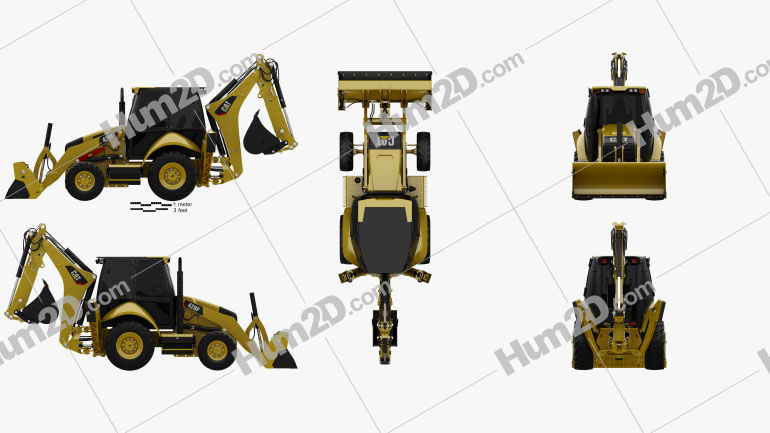 Caterpillar 420F Backhoe Loader Trator clipart