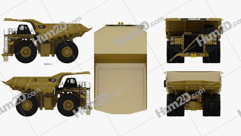 Caterpillar 797F Dump Truck with HQ interior 2009 PNG Clipart