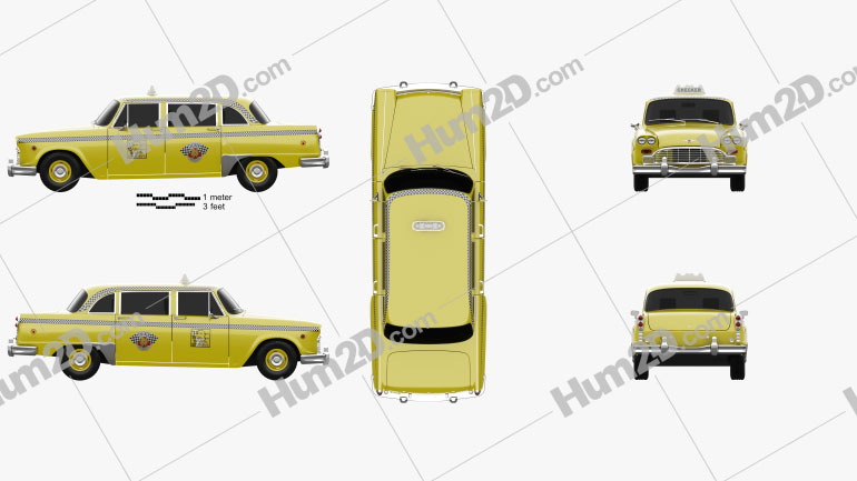 Checker Marathon (A12) Taxi 1978 Clipart Image