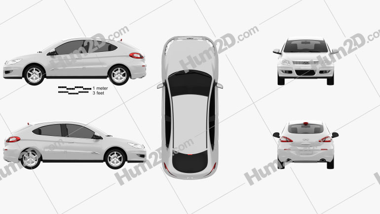 Chery A3 (J3) Hatchback de 5 portas 2012 Imagem Clipart