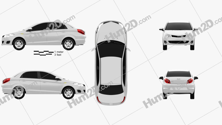 Chery A13 (Fulwin 2) liftback 2012 car clipart