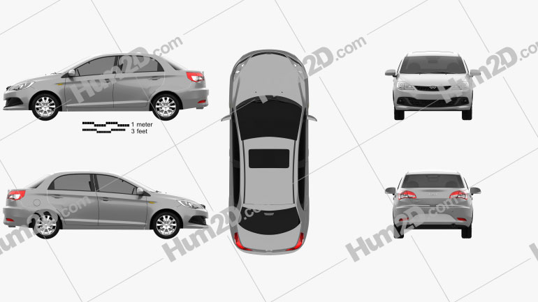 Chery A13 (Fulwin 2) liftback 2012 Grey car clipart