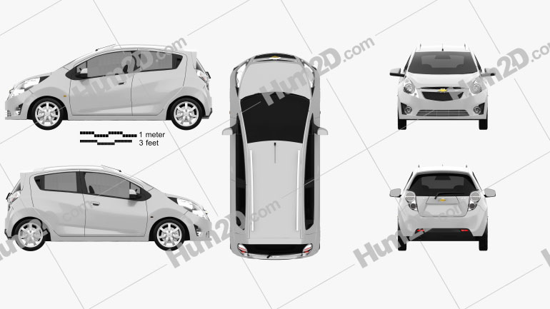 Chevrolet Spark (Beat) 2010 car clipart