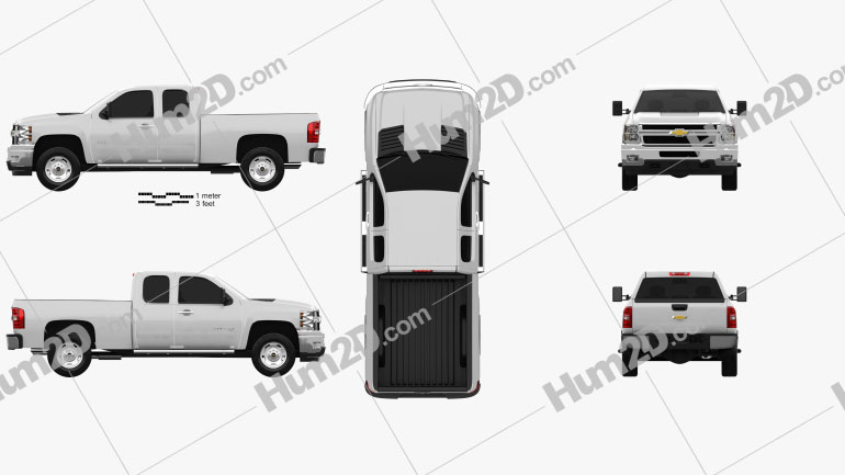 Chevrolet Silverado HD Extended Cab Standard Bed 2011 PNG Clipart