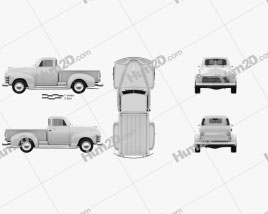 Chevrolet Advance Design Pick-up 1951 car clipart