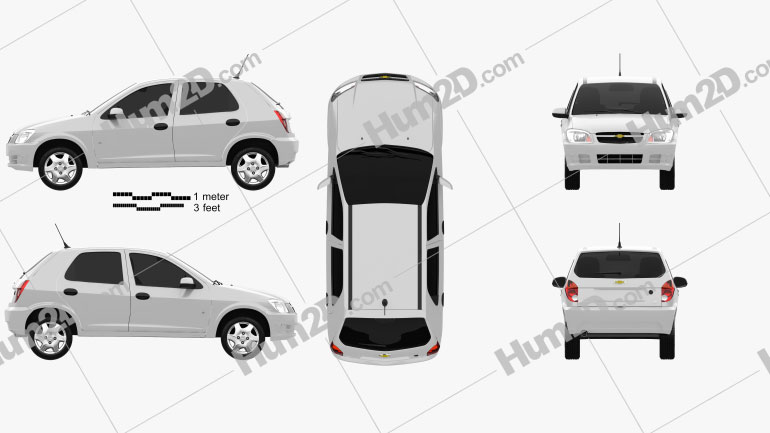 Chevrolet Celta 5-door hatchback 2011 car clipart