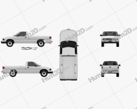 Chevrolet S10 Single Cab Long Bed 1994 car clipart