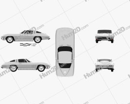 Chevrolet Corvette Sting Ray (C2) 1965 car clipart