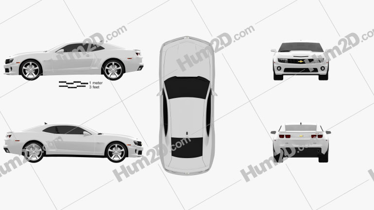 Chevrolet Camaro 2SS RS coupe 2011 Clipart Image