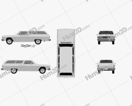 Chevrolet Chevelle (Malibu) 2-door wagon 1964 car clipart