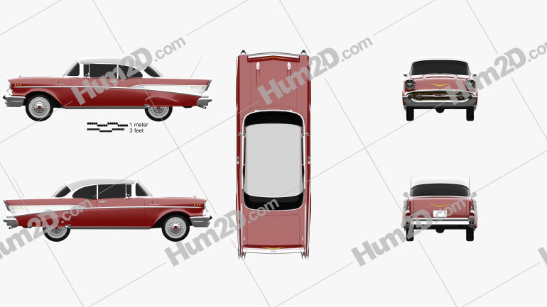 Chevrolet Bel Air Sport Coupe 1957 car clipart