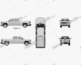Chevrolet Silverado Crew Cab LTZ 2014 car clipart