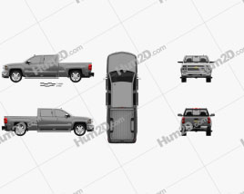 Chevrolet Silverado Crew Cab High Country 2014 car clipart