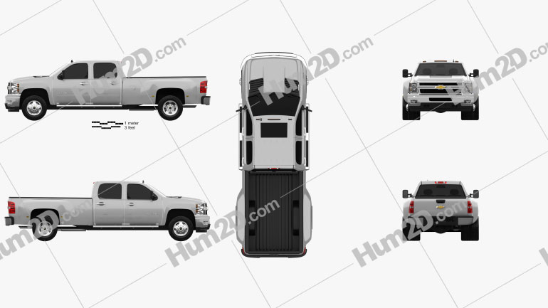 Chevrolet Silverado Crew Cab Dually 2010 car clipart