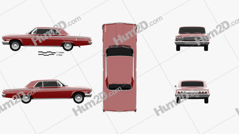 Chevrolet Impala SS 409 1962 car clipart