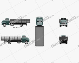 Chevrolet COE Flatbed Truck 1948 clipart