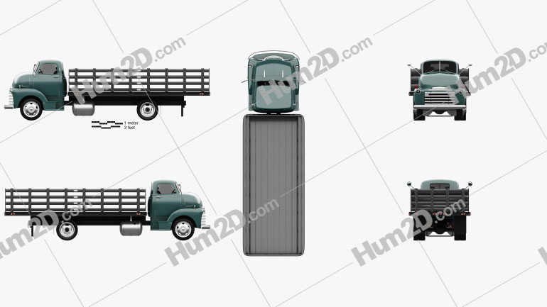Chevrolet COE Flatbed Truck 1948 clipart