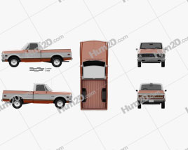 Chevrolet C10 Cheyenne Pick-up 1971 car clipart