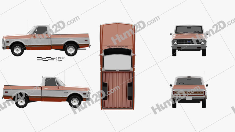 Chevrolet C10 Cheyenne Pickup 1971 car clipart