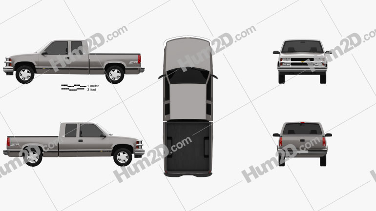 Chevrolet C1500 (K1500) Extended Cab 1988 Clipart ...