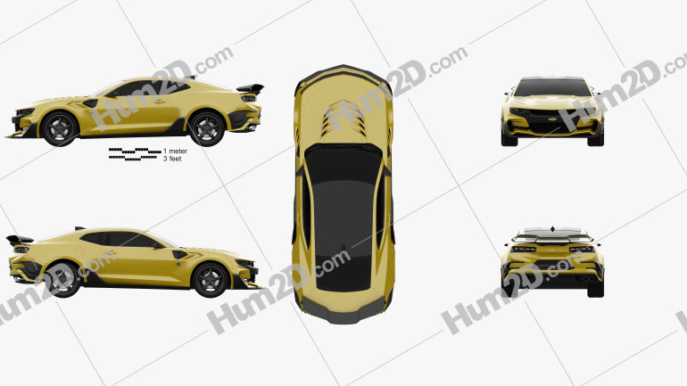 Chevrolet Camaro Bumblebee 2017 Clipart And Blueprint Download Vehicles Clip Art Images In Png Psd