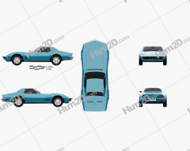Chevrolet Corvette (C3) Cabrio 1968 car clipart