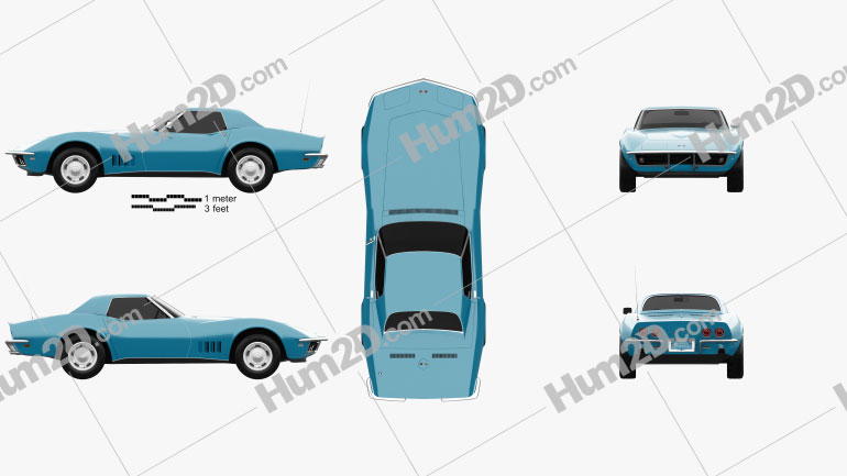 Chevrolet Corvette (C3) Cabrio 1968 Blueprint