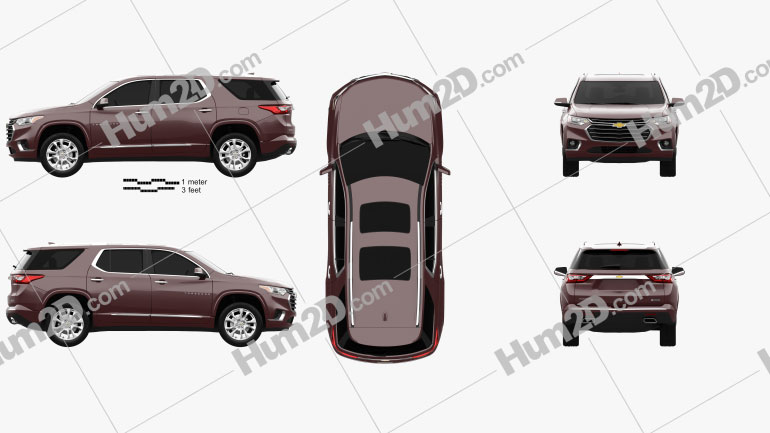 Chevrolet Traverse 2017 Clipart and Blueprint  Download Vehicles Clip